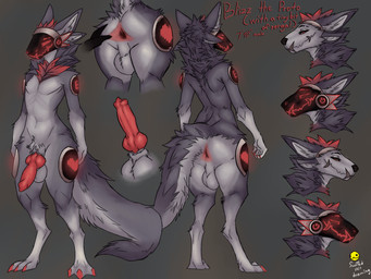 animal_genitalia animal_penis anthro anus backsack balls black_screen black_visor butt canine_genitalia canine_penis colored_nails femboy finished_commission fur gaping genitals glowing glowing_highlights grey_body grey_fur highlights_(coloring) knot knotted_penis machine male nails penis protogen_visor red_display red_genitals red_highlights red_light red_nails red_penis sheath solo spread_anus spread_butt spreading triangle_anus white_body white_fur alexen_0 blizz_(blizztheproto) hybrid protogen sergal 4:3 absurd_res digital_drawing_(artwork) digital_media_(artwork) hi_res model_sheet