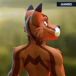 anthro fur looking_at_viewer male simple_background smile solo laionss canid canine fox mammal 1:1 2017 3d_(artwork) digital_media_(artwork) hi_res