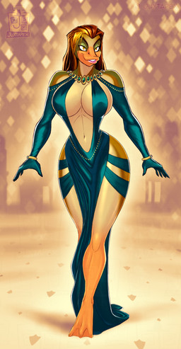 abstract_background anthro approaching big_breasts bokeh bracelet breasts clothing cocktail_dress dress evening_gloves evening_gown feet female green_clothing green_dress jewelry membrane_(anatomy) navel necklace nipple_outline nipples non-mammal_breasts non-mammal_navel non-mammal_nipples seductive sideless_dress small_waist smile solo thick_thighs toes webbed_feet wide_hips yellow_eyes juxtapex anatid anseriform avian bird duck hi_res