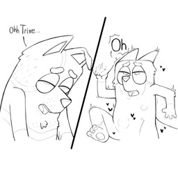 3_toes anthro anthro_on_anthro anthro_penetrated anthro_penetrating anthro_penetrating_anthro arm_tuft arms_bent bedding bent_leg big_eyes biped black_heart black_text cheek_tuft chest_tuft dialogue duo elbow_tuft ellipsis eye_roll eyebrows eyes_closed facial_tuft featureless_chest feet female female_penetrated flat_chested from_front_position fur fur_tuft gloves_(marking) grabbing_sheets head_down head_tuft heart_symbol hearts_around_body husband husband_and_wife husband_penetrating_wife intraspecies iris looking_pleasured lying male male/female male_penetrating male_penetrating_female markings married_couple mature_anthro mature_female mature_male missionary_position name_drop name_in_dialogue narrowed_eyes nude nude_anthro nude_female nude_male obscured_penetration on_back one_ear_up open_mouth partial_speech_bubble pawpads penetration plantigrade pointy_ears pointy_speech_bubble prick_ears pupils sex shaking slightly_chubby slightly_chubby_anthro slightly_chubby_female snout speech_bubble spots spotted_body spotted_fur spread_legs spreading tail talking_to_another talking_to_partner teeth text thick_eyebrows toes tongue tremble_spikes tuft vaginal vaginal_penetration wife xthe_real_cjx bluey_(series) stripe_heeler trixie_heeler australian_cattle_dog canid canine canis cattledog domestic_dog herding_dog mammal pastoral_dog 1:1 2025 2koma black_and_white comic digital_drawing_(artwork) digital_media_(artwork) english_text monochrome