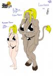 2_horns 5_toes anthro bangs big_breasts bikini biped blonde_hair breast_size_difference breasts brown_feet brown_hooves clothed clothing colored_nails colored_toenails comparison curved_horn dark_feet dark_hooves dipstick_tail duo feet female fur hair head_horn hooves horn humanoid_feet light_body light_feet light_fur light_hands light_skin markings monotone_body monotone_breasts monotone_feet monotone_hair monotone_hands monotone_skin multicolored_body multicolored_fur multicolored_tail muscular muscular_anthro muscular_female nails narrow_tail pale_body pale_fur plantigrade ponytail sharp_horn side_bangs snout standing swimwear tail tail_markings tan_body tan_breasts tan_feet tan_fur tan_hands tan_skin tan_tail text thin_tail toenails toes two-piece_swimsuit two_tone_body two_tone_fur two_tone_tail unguligrade unguligrade_anthro wavy_tail white_nails white_toenails year yellow_body yellow_fur yellow_tail adagadeprata blackbaron lavinea_austral bovid bovine cattle human mammal 2018 collaboration dated english_text hi_res signature