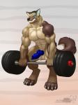 abs animal_genitalia animal_penis anthro balls barbell biceps big_balls big_feet big_muscles big_penis black_hair black_nose blue_eyes blue_penis brown_body brown_fur canine_genitalia canine_penis claws clenched_teeth deadlift erection exercise fangs feet fur genitals hair knot male muscular muscular_anthro muscular_male nude pecs penis scar solo standing tail tan_body tan_fur teeth toe_claws triceps weightlifting weights white_body white_fur workout vallhound edan_shepherd canid canine canis domestic_dog german_shepherd herding_dog mammal pastoral_dog 3:4 absurd_res hi_res