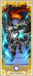 2015 alternate_version_at_source armless armor art_nouveau card card_template dogbomber duo fish fortune_telling major_arcana marine melee_weapon monster_kid polearm roman_numeral solo_focus spear tarot tarot_card the_chariot_(tarot) undertale undertale_(series) undyne undyne_the_undying weapon