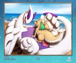 absurd_res beach bodily_fluids dragon dragonite duo eyes_closed female female_penetrated feral from_front_position generation_1_pokemon generation_2_pokemon genital_fluids genitals hi_res interspecies laying_on_ground legendary_pokemon looking_at_viewer looking_back lugia lying male male/female male_penetrating male_penetrating_female mythological_creature mythological_scalie mythology nintendo on_back open_mouth outside penetration penile penile_penetration penis penis_in_pussy pokemon pokemon_(species) reverse_missionary_position sand scalie sea seaside sex shikaro shiny_pokemon size_difference spread_legs spreading tail tongue tongue_out vaginal vaginal_penetration vein veiny_penis water wings
