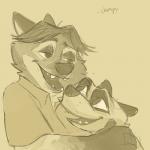 anthro duo fur hug male smile chumpy disney zootopia gideon_grey travis_(zootopia) black-footed_ferret canid canine fox mammal mustelid musteline red_fox true_fox true_musteline weasel 1:1 2016