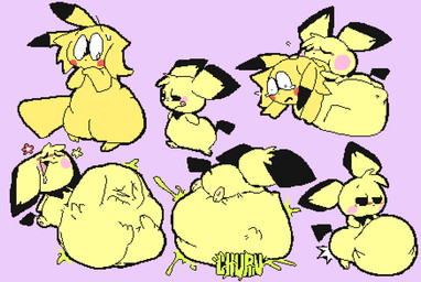 ambiguous_anthro ambiguous_gender ambiguous_pred ambiguous_prey anthro anthro_pred anthro_prey belly belly_on_ground belly_reduction big_belly big_butt biped black_ear_tips black_markings black_nose black_sclera black_tail bloated blonde_hair blush bodily_fluids bodily_noises body_in_mouth body_outline butt butt_expansion cheek_spots churn death digestion digestion_noises digestion_sequence dipstick_ears drooling duo ear_markings expansion eyes_closed face_imprint fatal_vore feet feet_first feral feral_pred foot_imprint fully_inside fur green_text hair half-closed_eyes head_tuft holding_another huge_belly huge_butt hyper hyper_belly iconography imprint larger_ambiguous larger_anthro licking licking_lips licking_own_lips lightning_tail looking_at_another looking_at_butt looking_at_own_butt looking_at_self looking_back looking_back_at_another looking_back_at_self looking_pleasured lying lying_on_ground markings monotone_arms monotone_background monotone_belly monotone_hair monotone_hands monotone_tail motion_lines multicolored_ears narrowed_eyes nervous nervous_sweat nose_blush on_front on_ground onomatopoeia oral_vore partially_inside pink_background pink_cheeks post_vore_weight_gain red_cheeks resting_on_belly rumbling_stomach saliva semi-anthro side_view simple_background sitting sitting_on_ground size_difference small_arms small_feet smaller_ambiguous smaller_anthro smaller_pred smiling_eyes soft_vore sound_effects standing swallowing sweat sweatdrop tail tears text three-quarter_view tongue tongue_out tuft two_tone_ears vore weight_gain white_eyes wide_eyed wide_hips yellow_arms yellow_belly yellow_body yellow_ears yellow_face yellow_feet yellow_fur yellow_hands yellow_tail yellow_tuft meatcanister nintendo pokemon daniel_(meatcanister) generation_1_pokemon generation_2_pokemon mammal pichu pikachu pokemon_(species) rodent 2025 digital_media_(artwork) english_description english_text full-length_portrait pixel_(artwork) portrait sequence male_(lore)