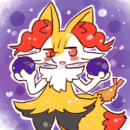ambiguous_anthro ambiguous_gender anthro biped blush blush_lines blush_stickers cute_fangs digitigrade dipstick_tail fangs featureless_crotch food front_view fruit holding_blueberry holding_food holding_fruit holding_object looking_at_viewer markings object_in_tail open_:3 open_mouth open_smile outline plant shrimp_(food) simple_background smile snout solo standing tail tail_markings teeth annyui0611 nintendo pokemon braixen canid generation_6_pokemon mammal pokemon_(species) 1:1 2022 digital_drawing_(artwork) digital_media_(artwork) hi_res japanese_description portrait three-quarter_portrait translated_description