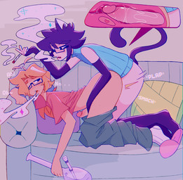 anal anal_penetration big_penis blush bong clothing drugs duo emanata erection eyewear footwear furniture genitals glasses human_on_humanoid human_penetrated humanoid_genitalia humanoid_penetrating humanoid_penetrating_human humanoid_penis internal internal_anal interspecies male male/male male_penetrated male_penetrating male_penetrating_male marijuana penetration penile penile_penetration penis penis_in_ass pillow prostate sex shoes slippers smoking smoking_marijuana sofa sofa_sex amaruu gero_(amaruu) animal_humanoid cat_humanoid felid felid_humanoid feline feline_humanoid human humanoid mammal mammal_humanoid 2025 hi_res