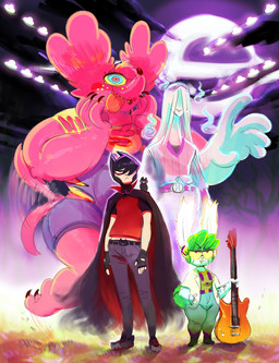 4_fingers 5_fingers :< >:< >:d afterimage ambiguous_feral ambiguous_gender anthro arm_scar arm_tuft backlighting ball barefoot baseball_(ball) baseball_cap baseball_shirt baseball_uniform bat_nose belt big_ears big_eyes big_glasses big_tail big_tongue biped black_belt black_body black_cape black_claws black_clothing black_clouds black_ears black_fingerless_gloves black_gloves black_hair black_handwear black_hole black_nose black_sleeves black_star blue_clothing blue_eyes blue_fire blue_overalls blush blush_stickers boots bottomwear breasts buckteeth bulbous_nose button_(fastener) cape cast_shadow cat_smile cheek_scar chest_tuft claws closed_frown closed_smile clothed clothed_anthro clothed_female clothed_humanoid clothed_male clothing cloud coat colored_fire curling_toes curvy_figure dead_tree denim denim_bottomwear denim_clothing detailed_background disembodied_hand dot_eyes dot_pupils ears_up elbow_tuft electric_guitar electrical_ears electricity exposed_teeth eye_through_hair eyebrow_through_hair eyebrows eyelashes eyeless eyeliner eyewear facial_scar feet female female_anthro feral finger_claws fingerless_gloves fingers fire floating fluffy fluffy_ears fluffy_tail footwear front_view frown fully_clothed fully_clothed_anthro fully_clothed_female fully_clothed_humanoid fully_clothed_male fur furrowed_eyebrows ghost_hand glasses glistening glistening_arms glistening_body glistening_eyelids glistening_fur glistening_hair glistening_legs glistening_lips glistening_nose glistening_thighs glistening_tongue gloves grass green_boots green_clothing green_eyelids green_footwear green_hair green_mouth green_nose green_scar green_shirt green_tail green_topwear grey_clothing grey_footwear grey_shoes grey_sneakers group group_photo group_portrait guitar hair hair_over_eye half-closed_eyes hand_on_hip handwear hat head_tuft headgear headwear hitodama holding_guitar holding_musical_instrument holding_object holidays humanoid_feet humanoid_hands jeans jumping lab_coat larger_anthro larger_female larger_humanoid larger_male leaf_nose legless light light_body light_skin lips lipstick long_ears long_hair long_neck long_sleeves long_snout looking_away looking_forward makeup male male_humanoid mascara medium_breasts midair midriff motion_lines mouth_closed multicolored_cape multicolored_clothing multicolored_eyes multicolored_shirt multicolored_topwear musical_instrument narrowed_eyes navel neck_scar noseless one_eye_obstructed open_mouth open_smile outside overalls overbite overweight overweight_anthro overweight_female pants path_lines pink_body pink_ears pink_eyes pink_fur pink_nose pink_tail pink_tongue pink_tuft plant plantigrade plucked_string_instrument pockets pointy_ears pompadour prick_ears purple_belt purple_bottomwear purple_clothing purple_jeans purple_pants red_blush red_cape red_clothing red_eyes red_lipstick red_shirt red_shoelaces red_topwear ringed_eyes round_glasses rounded_snout scar screw scut_tail serious shadow sharp_teeth shirt shoelaces shoes short short_hair short_sleeves short_tail shortalls shortstack shortstack_female simple_eyes sitting_on_shoulder size_difference sky slightly_chubby slim small_waist smaller_ambiguous smaller_anthro smaller_female smaller_feral smaller_humanoid smaller_male smile smile_lines sneakers snout sportswear standing star star_accessory star_polygon star_symbol straight_hair string_instrument t-shirt tail tail_motion tail_scar tailwag teal_body teal_jeans teeth thick_arms thick_calves thick_thighs three-quarter_view toe_claws toes tongue tongue_out topwear torn_clothing torn_overalls torn_shirt torn_topwear translucent translucent_body translucent_hair tree tuft two_tone_cape two_tone_clothing two_tone_shirt two_tone_topwear uniform weight_difference whisker_spots white_clothing white_hair white_shirt white_topwear wide_hips yellow_button yellow_clothing yellow_eyes yellow_sclera yellow_shirt yellow_teeth yellow_topwear sunibee halloween mythology animal_humanoid bat bat_humanoid canid canine canis ghost humanoid lagomorph leaf-nosed_bat leporid mammal mammal_humanoid microbat mythological_canine mythological_creature patchwork_creature rabbit spirit vampire_bat werecanid werecanine werecreature werewolf wolf yangochiropteran 2022 absurd_res digital_drawing_(artwork) digital_media_(artwork) english_description full-length_portrait hi_res lighting portrait shaded