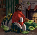 big_breasts breasts clothing female fireplace green_slime holidays huge_breasts nipple_outline shanie_cow slime solo sweater topwear turtleneck shanie_foxtrot shanie_love_(artist) christmas shanie shanie_love arthropod insect termite_queen absurd_res hi_res