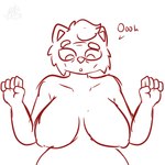 anthro belly big_breasts bouncing bouncing_breasts breasts female jumping mature_female slightly_chubby solo minusdanna canid canine canis domestic_dog mammal 1:1 2d_animation animated frame_by_frame hi_res monochrome red_and_white short_playtime