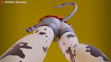 anthro clothing cow_costume female genitals panties pubes simple_background solo tail underwear vulva monarquis momo_(monarquis) felid mammal pantherine snow_leopard 16:9 3d_(artwork) 4k absurd_res digital_media_(artwork) hi_res widescreen