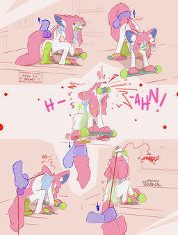 anal anal_penetration animal_genitalia animal_vulva bdsm bodily_fluids bondage bound canine_genitalia canine_vulva cuff_(restraint) dildo dildo_in_ass dildo_insertion disembodied_hand female feral genital_fluids genitals hilting internal leash leash_pull object_in_ass penetration pussy_juice_pool questionable_consent restrained restraints sex_toy sex_toy_in_ass sex_toy_insertion solo_focus tail tail_pull vaginal_fluids quizzical_(artist) nintendo pokemon sylvie_(sylveonirl) eeveelution generation_6_pokemon pokemon_(species) sylveon absurd_res hi_res