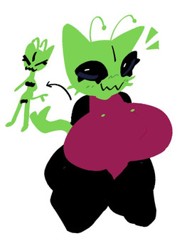 antennae_(anatomy) anthro big_breasts black_eyes black_sclera breasts clothed clothed_anthro clothed_female clothing directional_arrow emanata eyelashes eyes_closed female female_anthro green_antennae green_tail huge_breasts huge_thighs mouth_closed shortstack shortstack_female simple_background slim slim_anthro slim_female smile solo tail thick_thighs whiskers white_background wide_hipped_anthro wide_hipped_female wide_hips xarop77 pipis_(xarop77) alien domestic_cat felid feline felis mammal 2024 digital_media_(artwork) portrait