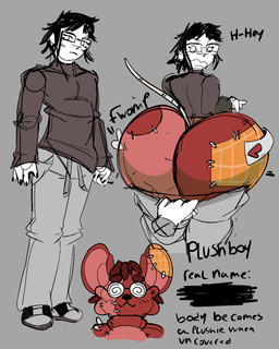 anthro big_butt butt butt_expansion clothing clothing_pull expansion hammerspace huge_butt hyper hyper_butt male plush_boy plushie solo transformation hornyaxolotl animate_inanimate human mammal mouse murid murine rodent 4:5 hi_res