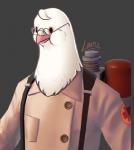 anthro beak cere_(anatomy) clothed clothing eyewear glasses grey_background male simple_background what white_background lintufriikki team_fortress_2 valve archimedes_(team_fortress_2) medic_(team_fortress_2) avian bird columbid dove 2013 icon low_res