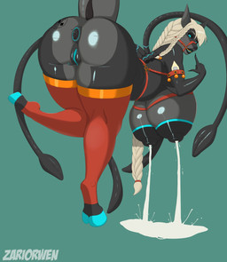 anal anal_ink anthro anus areola bell big_breasts black_lips black_sclera blonde_hair blue_eyes blue_hooves blue_vulva bodily_fluids braided_hair breast_milking breasts bubble_butt butt clothing female genitals glistening glistening_body hair harness holidays hooves huge_breasts hyper hyper_breasts hyper_genitalia lactating leaking_milk legwear lips long_hair long_nails markings pigtails pointy_ears presenting projectile_lactation puffy_anus puffy_areola rear_view red_clothing shark_tail simple_background solo surprised tail tentacles thick_lips thick_thighs thigh_highs vulva white_hair wide_hips zariorwen christmas evageline_la_jauge cephalopod coleoid ct'hussian decapodiform equid equine fish hybrid mammal marine mollusk shark squid digital_media_(artwork) hi_res watermark