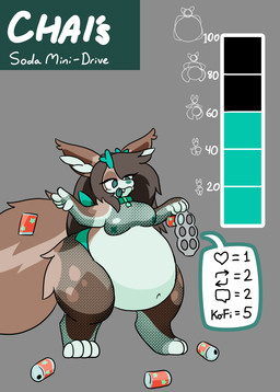 ambiguous_gender anthro antlers belly belly_expansion belly_inflation beverage beverage_can big_belly clothing expansion hair horn huge_belly hyper hyper_belly inflation overweight overweight_anthro simple_background smile soda soda_inflation solo tail text thick_thighs tongue topwear wings starrydraco mythology chai_(starrydraco) canid canine dragon hybrid mammal mythological_creature mythological_scalie scalie therrigon digital_media_(artwork) english_text