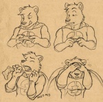 anthro bite biting_lip biting_own_lip cape clothing controller eyes_closed game_controller lips male self_bite solo spandex tight_clothing tongue tongue_out sean_o'hare distorter mammal mustelid musteline true_musteline weasel 2010