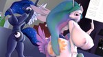 16:9 3d_(artwork) 4k absurd_res anthro anthrofied big_breasts breasts butt digital_media_(artwork) equid equine feathers female friendship_is_magic group hasbro hi_res horn huge_breasts mammal my_little_pony mythological_creature mythological_equine mythology nipples princess_celestia_(mlp) princess_luna_(mlp) purple_body purple_feathers sibling_(lore) sister_(lore) sisters_(lore) stinkface trio twilight_sparkle_(mlp) white_body white_feathers whiteskyline widescreen winged_unicorn wings