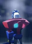 machine male not_furry outside raining rear_view sad simple_background solo standing kkingkk hasbro takara_tomy transformers transformers:_animated_(2007) optimus_prime robot 2_frame_animation animated digital_media_(artwork) short_playtime