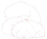 anthro belly big_belly big_breasts big_butt breasts butt claws dynamax female huge_belly huge_breasts huge_butt hyper hyper_belly hyper_breasts hyper_butt hyper_nipples nipples solo saintdraconis nintendo pokemon sandpancake generation_1_pokemon pokemon_(species) sandslash monochrome sketch