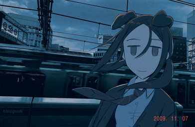 2000s_theme animal_ears brown_hair clothing collared_shirt female floppy_ears folded_ears hair human_and_animal_ears jacket modern_architecture multi_ear necktie outside photo_background shirt short_twintails smile solo topwear train urban vehicle wind hitsujigoods vhs_inumoto animal_humanoid canid canid_humanoid canine canine_humanoid dog_humanoid humanoid mammal mammal_humanoid 2023 film_grain hi_res mixed_media photography_(artwork)