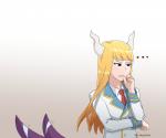 blonde_hair female hair horn chuurow lifewonders tokyo_afterschool_summoners astarte_(tas) bael_(tas) demon horned_humanoid humanoid mammal 6:5 comic