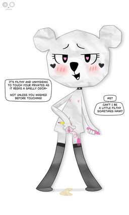 anthro aroused blush blush_lines blushing_at_viewer clothing collar color_pencils dialogue egg_vibrator embarrassed feet female fingers flat_chested front_view genitals heart_(marking) heart_eyes heart_symbol holding_object holding_pencil legwear loli looking_at_viewer markings nipples nude nude_female open_mouth paper pencil_(object) sex_toy simple_background smile solo spread_vulva spreading standing stockings text vibrator vulva white_background white_body young young_anthro young_female saffersoft cartoon_network the_amazing_world_of_gumball teri_(tawog) bear mammal paper_creature absurd_res english_text hi_res