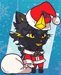 anthro chibi christmas_clothing clothing costume female holidays intersex sack santa_costume solo unknown_artist christmas nintendo pokemon titan_(destiny) zeta_(zeraora) generation_7_pokemon legendary_pokemon pokemon_(species) zeraora low_res herm_(lore)