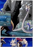 affectionate cave comic dragonair dratini english_text evadne_(grimart) generation_1_pokemon generation_5_pokemon grimart haxorus head_bump night nintendo outside pitane_(grimart) pokemon pokemon_(species) pond prometheus_(grimart) sky star starry_sky text