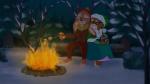 16:9 ambiguous_gender anthro baby barefoot campfire candy cape clothed clothing clothing_lift coat dermot_(zootopia) dessert disney dress fan_character feet female food gerry_(zootopia) group hi_res holidays male marshmallow night nivarra plant sarah_(zootopia) snow stick topwear tree widescreen winter young zootopia