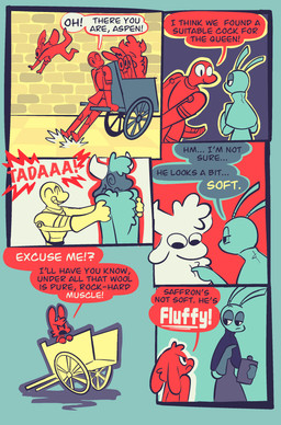 angry anthro female flung male poking presenting_other rickshaw size_difference speech_bubble text yelling vanilla_candy unicorn_blood_(comic) aspen_(vanilla_candy) bean_(vanilla_candy) briar_(vanilla_candy) saffron_(unicorn_blood) tulip_(unicorn_blood) arthropod bovid caprine hybrid insect lagomorph lepidopteran mammal moth reptile scalie sheep snake absurd_res comic english_text hi_res restricted_palette