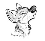 eyes_closed feral howl male karpour rakan canid canine canis mammal wolf 2021 monochrome sketch traditional_media_(artwork)