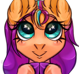 blinking blonde_mane blue_mane blush closed_smile eyebrow_through_hair eyebrows eyelashes feathering female female_feral feral fur hair happy hooves light long_mane looking_at_viewer mane mouth_closed multicolored_mane orange_body orange_fur pink_eyebrows purple_hooves purple_mane red_mane simple_background smile smiling_at_viewer solo star_eyes text translucent translucent_hair unguligrade white_background rayrage hasbro mlp_g5 my_little_pony sunny_starscout_(mlp) earth_pony equid equine horse mammal pony 2026 2d_animation animated artist_name colored digital_media_(artwork) english_description headshot_portrait hi_res lighting portrait shaded