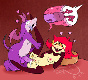 1_eye anthro bed blonde_hair blush bodily_fluids breasts claws cum cum_in_uterus cum_in_vagina cum_inside duo erection fangs female female_penetrated from_front_position fur furniture genital_fluids genitals hair heart_symbol horn humanoid_on_anthro internal interspecies looking_pleasured lying male male/female male_penetrating male_penetrating_female multicolored_body multicolored_fur multicolored_hair nipples nude on_back on_bed open_mouth open_smile orgasm orgasm_face penetration penile penile_penetration penis penis_in_vagina pubes purple_body red_hair sex simple_background slightly_chubby slightly_chubby_male smile teeth thick_thighs tongue tongue_out two_tone_body two_tone_fur two_tone_hair uterus vaginal vaginal_canal vaginal_penetration vein veiny_penis vulva wings yellow_eyes thirstspace hazbin_hotel hellaverse niffty_(hazbin_hotel) cyclops demon humanoid hi_res