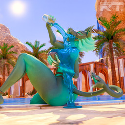 anthro big_breasts bikini bikini_bottom bikini_top blush blush_lines bodily_fluids bottle bra breasts butt clothed clothing container drinking drooling female hair liquid oasis open_mouth outside palm_tree plant potion potion_bottle saliva shield_potion sky smile solo sun swimming_pool swimwear tail thick_thighs tongue tree two-piece_swimsuit underwear water wet wet_body raytross mayosplash_(modeler) epic_games fortnite mythology cerberus_(fortnite) canid canid_demon canine canis demon hellhound mammal mythological_canine mythological_creature 1:1 3d_(artwork) absurd_res blender_(artwork) blender_cycles_(artwork) digital_media_(artwork) hi_res