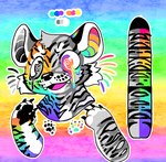 ambiguous_gender anthro biped fur grey_body grey_eyes grey_fur looking_at_viewer multicolored_body multicolored_eyes multicolored_fur rainbow_body rainbow_eyes rainbow_fur solo sparklefur white_body white_fur simple_nicks felid mammal pantherine tiger 2024