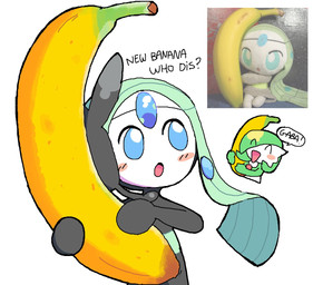 ^_^ banana blush duo eyes_closed female food fruit humanoid_pointy_ears open_mouth open_smile plant pointy_ears simple_background smile text white_background melfunnysmell nintendo pokemon gaba_(melfunnysmell) gardevoir generation_3_pokemon generation_5_pokemon humanoid legendary_pokemon meloetta meloetta_(aria_form) pokemon_(species) english_text hi_res