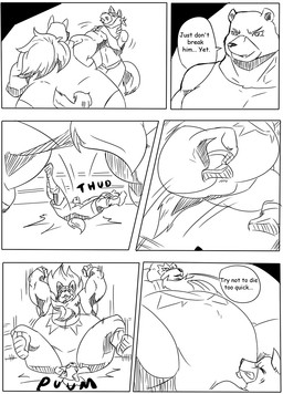 abused anthro asphyxiation butt_crush butt_crushing chokehold choking dialogue dominant dominant_anthro dominant_male fighting_ring group humiliation jobber male masked_face speech_bubble text trio wrestler wrestling wrestling_clothing wrestling_outfit reagan700 hakon_(reagan700) masked_wolf_(crytus) red_fang_(reagan700) bear canid canine canis mammal wolf 2016 black_and_white comic english_text hi_res monochrome