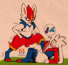 3_fingers 3_toes anthro big_penis blush bodily_fluids clothed clothing copyright_symbol digitigrade duo eggplant eggplant_emoji erection feet fingers food foot_fetish foot_play footjob fruit fur genital_fluids genitals hindpaw huge_penis logo lying male male/male multicolored_body nipples nude on_back on_top paws penile penis plant precum sex simple_background symbol text thick_thighs toes torn_clothing white_body white_fur hoosierman9911a game_freak nintendo pokemon cinderace generation_8_pokemon lagomorph leporid mammal pokemon_(species) rabbit raboot 2025 absurd_res artist_logo artist_name copyright_name digital_drawing_(artwork) digital_media_(artwork) hi_res signature