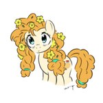 accessory cutie_mark female flower flower_in_hair hair hair_accessory mane orange_hair orange_mane orange_tail plant simple_background solo tail white_background tuskonline friendship_is_magic hasbro my_little_pony pear_butter_(mlp) earth_pony equid equine horse mammal pony 1:1 absurd_res hi_res