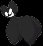 ambiguous_gender anthro big_butt black_body black_eyes butt crazy_eyes featureless_crotch huge_butt huge_hips huge_thighs hyper hyper_butt hyper_hips hyper_thighs nude plushie smile solo thick_thighs wide_hips cyandrive98 platt_the_batt_plush animate_inanimate bat living_plushie mammal absurd_res alpha_channel hi_res monochrome