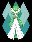 female front_view green_body green_hair green_skin hair not_furry red_eyes slim solo standing white_body white_skin dragon-fangx nintendo pokemon gardevoir generation_3_pokemon pokemon_(species) 2018 alpha_channel hi_res