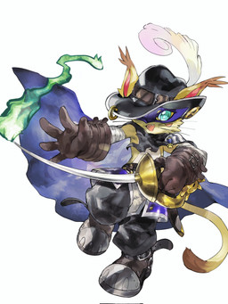 anthro belt boots cape cat_toy clothing footwear fur gloves green_eyes handwear hat headgear headwear male mask melee_weapon rapier shoes simple_background smile solo sword weapon white_background yellow_body yellow_fur sayoko404 bandai_namco digimon digimon_(species) domestic_cat felid feline felis mammal nyabootmon 3:4 hi_res