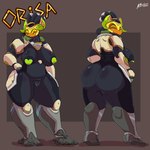 1:1 absurd_res anthro azulejo big_breasts big_butt blizzard_entertainment breasts butt clitoris female genitals hi_res humanoid machine orisa_(overwatch) overwatch pussy redesign robot robot_humanoid simple_background solo