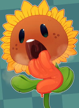 black_eyes bodily_fluids breath brown_face dripping female flower freckled_face freckles glistening glistening_eyes green_body leaf leaf_arms long_tongue mouth_shot noseless open_mouth orange_tongue petals plant saliva saliva_drip saliva_string sunflower teeth teeth_showing thick_tongue tongue uvula yellow_petals flashfigure electronic_arts plants_vs._zombies popcap_games elemental_creature flora_fauna flower_creature sunflower_(pvz) 2025 absurd_res hi_res