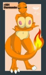 2011 anthro anthrofied big_breasts breasts charmander claws collaboration digitigrade female fire flaming_tail generation_1_pokemon genitals green_eyes hashtag holding_breast id_number looking_at_viewer mingchee navel nintendo nipples non-mammal_breasts non-mammal_nipples notorious84 nude number orange_body orange_skin pinup pokemon pokemon_(species) pokemorph pose presenting presenting_breasts pussy reptile scalie solo species_name tail text the_pokedex_project thick_thighs toe_claws watermark