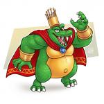 anthro barefoot biped bloodshot_eyes bracelet cape clothing crown feet gold_(metal) gold_bracelet gold_jewelry headgear jewelry male simple_background solo teeth white_background luigil donkey_kong_(series) nintendo king_k._rool crocodilian kremling reptile scalie 1:1 hi_res signature