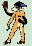 anthro butt clothed clothing crossdressing femboy living_tail male nude seductive snake_tail solo tail unusual_anatomy unusual_tail tony_(team_artail) shoop_da_whoop chimera hybrid reptile scalie snake digital_media_(artwork) low_res oekaki